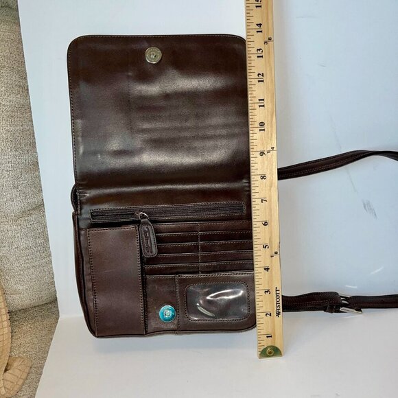 Vintage Talbots Chocolate Brown Leather Shoulder Bag NWOT - Picture 13 of 15
